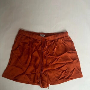 Bar III Women Silky Feel Orange Shorts  Pants Sports Casual Size L NWOT